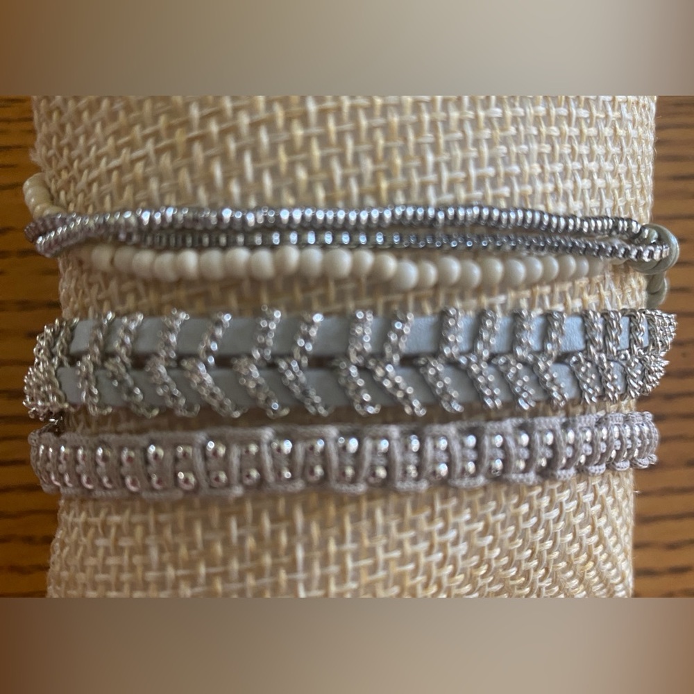 Stella & Dot Silver and Cream Bracelet Collection